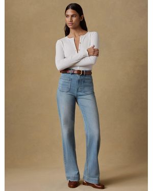 Faherty Stretch Terry Patch Pocket Trousers - Blue