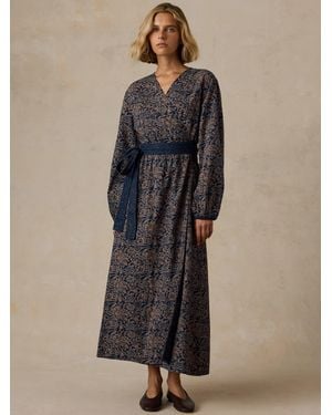 Faherty Abby Wrap Dress - Brown