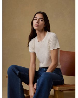 Faherty Miramar Linen Mini Rib T-Shirt - Natural