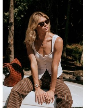 Faherty Paradise Pointelle Cami Cardigan - Natural