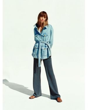 Faherty Solstice Denim Safari Jacket - Blue