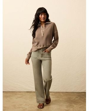 Faherty Stretch Terry Patch Pocket Trousers - Natural