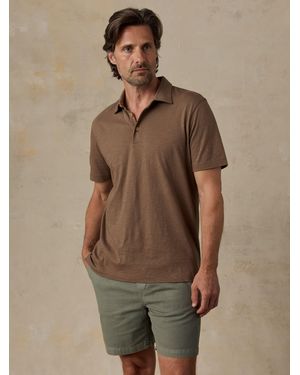 Faherty Sunwashed T-Shirt Polo - Natural