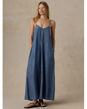 Faherty Tried & True Chambray Slip Dress - Blue