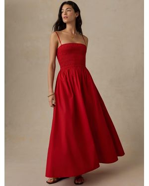 Faherty Coastal Poplin Lucia Dress - Red