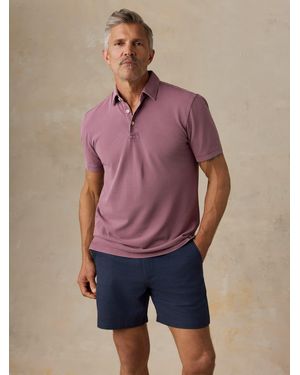 Faherty Short-Sleeve Sunwashed Pique Polo Shirt - Purple