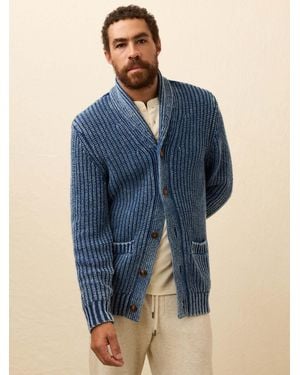 Faherty Chunky Cardigan - Blue