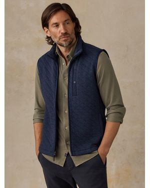 Faherty Epic Quilted Fleece Vest - Blue