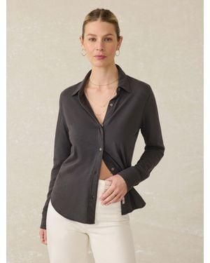 Faherty Sunwashed Regenerative Cotton Knit Shirt - Black
