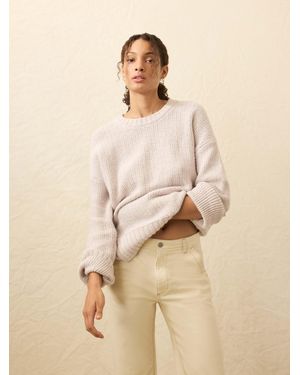 Faherty Heirloom Cotton Relaxed Crew Jumper - Natural
