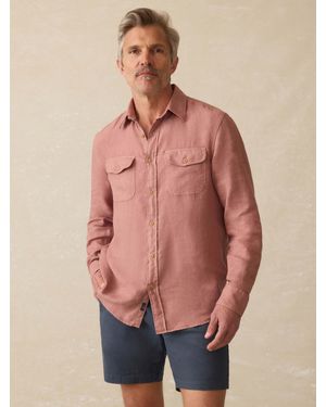 Faherty Irish Linen Safari Shirt - Natural