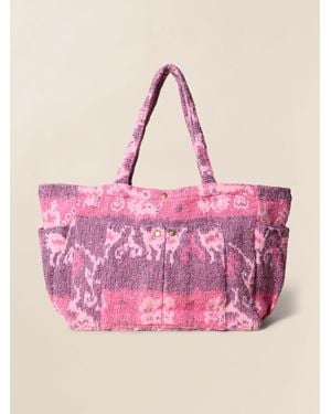 Faherty Artisan Oversized Beach Tote - Pink