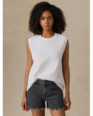 Faherty Sunwashed Organic Muscle Tank - White