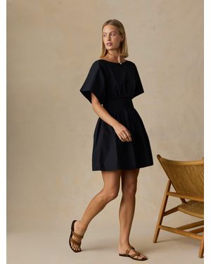 Faherty Coastal Poplin Elia Mini Smocked Dress - Natural