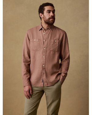 Faherty Tried & True Chambray Workshirt - Brown