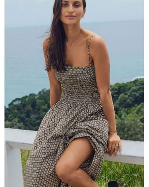 Faherty Coastal Poplin Lucia Dress - Natural