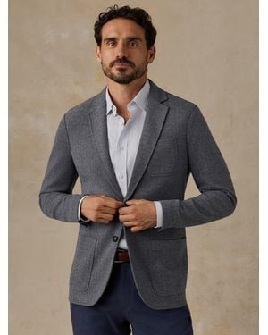 Faherty Inlet Knit Tweed Blazer - Blue