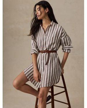 Faherty Laguna Linen Kova Shirtdress - Brown
