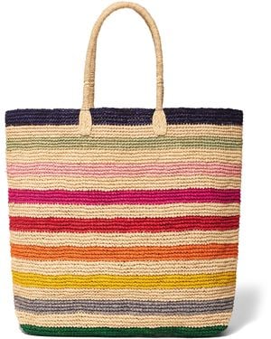 Faherty Soleil Straw Tote Bag, Cotton/Raffia - Multicolour