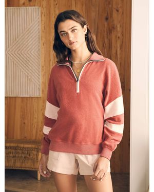 Faherty Beach Fleece Quarter Zip - Pink