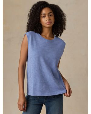 Faherty Sunwashed Slub Muscle Tank - Blue