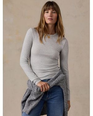 Faherty Featherweight Freestyle Layering Crew - Grey
