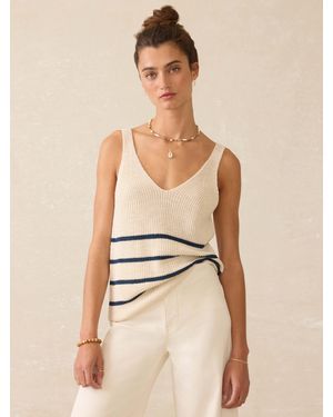 Faherty Miramar Linen V-Neck Tank - Natural