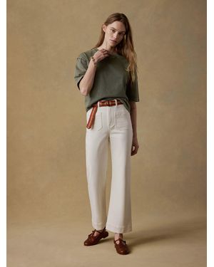 Faherty Stretch Terry Patch Pocket Ankle Trousers - Natural