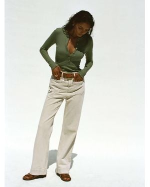 Faherty Sunfaded Denim Patch Pocket Pants - Green