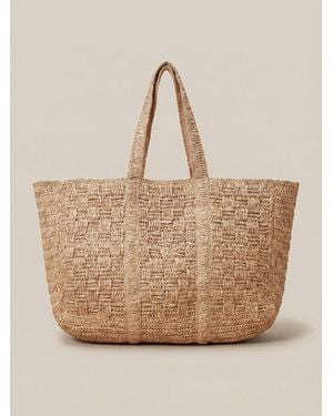 Faherty Straw Market Tote - Natural