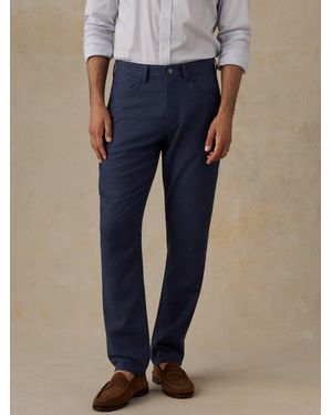 Faherty Movement&Trade; Linen 5-Pocket Pants - Blue