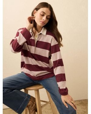 Faherty Legend Sweater Rugby Popover - Pink