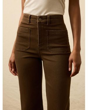 Faherty Stretch Terry Patch Pocket Ankle Pants - Brown