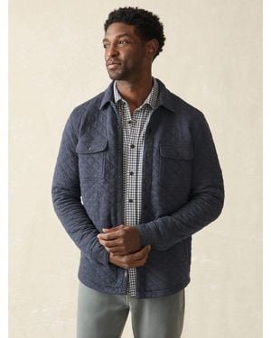 Faherty Epic Quilted Fleece Shirt Jacket Cpo - Blue