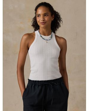 Faherty Paradise Pointelle Tank - Natural