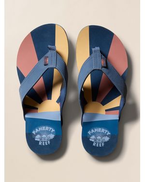 Faherty X Reef Eva Flip Flop Shoes - Blue