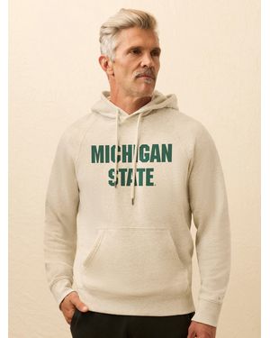 Faherty Michigan State High Standard Fleece Hoodie - Natural