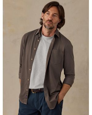 Faherty Costa Piqué Shirt - Brown