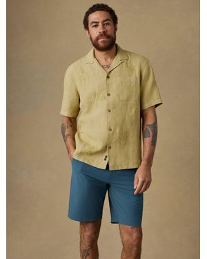 Faherty Short-Sleeve Embroidered Shirt - Natural