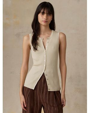 Faherty Miramar Linen Cami Cardigan - Natural