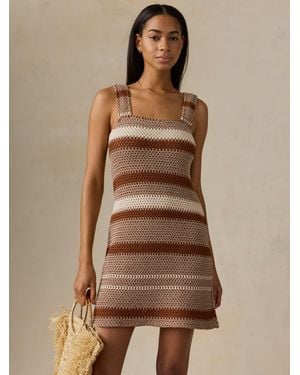 Faherty Seacoast Crochet Dress - Brown