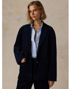 Faherty Hawthorne Cord Oversized Blazer - Blue