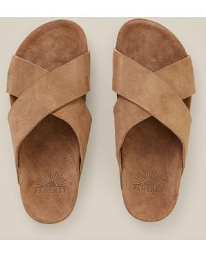 Faherty Low Tide Suede Slide - Natural