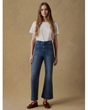 Faherty Stretch Terry Patch Pocket Ankle Pants - Blue