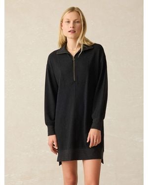 Faherty Legend&Trade; Quarter Zip Dress - Black