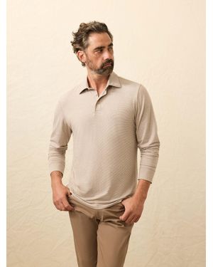 Faherty Long-Sleeve Movement&Trade; Polo Shirt - Natural