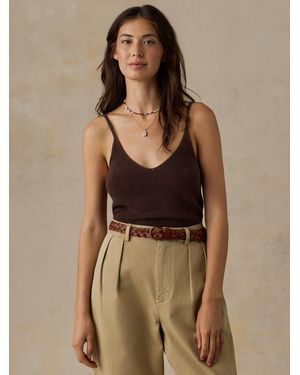Faherty Miramar Linen Sweater Cami - Brown
