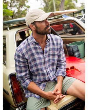 Faherty Sunwashed Linen Shirt - Blue