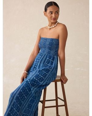 Faherty Sunrise Smocked Dress - Blue