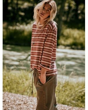 Faherty Sunwashed Long-Sleeve Retro T-Shirt - Brown